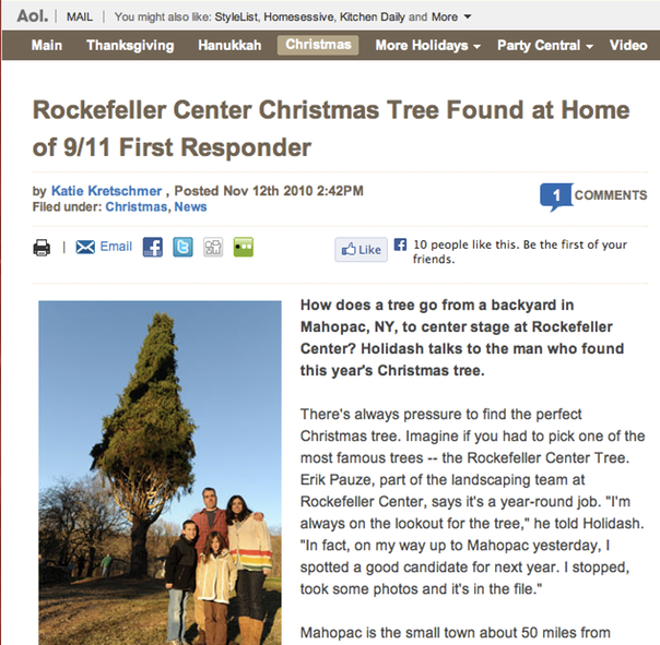 Rock center tree